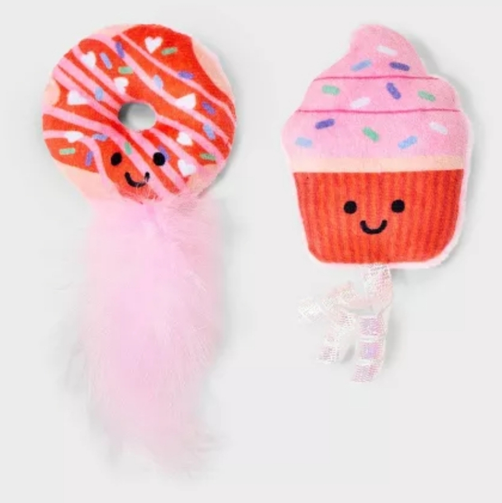 Cupcake and Donut Plush Cat Toy - Boots & Barkley™ Assorted Pinks